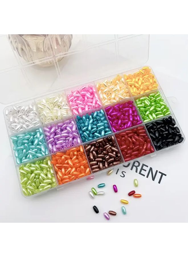 1500 قطعة خرز بلاستيكي على شكل دمعة مقاس 4x8 مم، 15 لونًا لإمدادات صنع المجوهرات DIY - Image 2