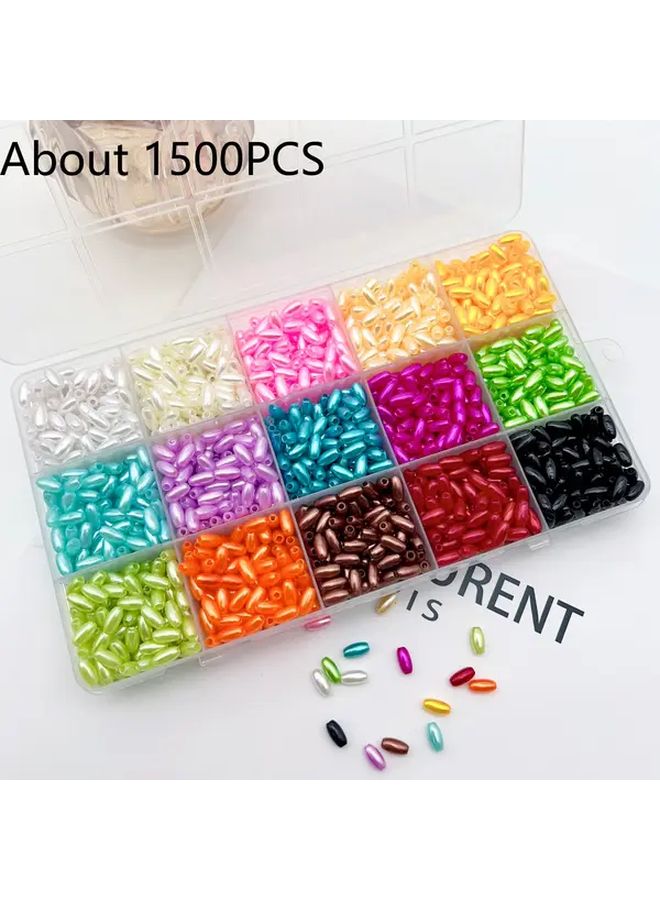 1500 قطعة خرز بلاستيكي على شكل دمعة مقاس 4x8 مم، 15 لونًا لإمدادات صنع المجوهرات DIY - Image 1