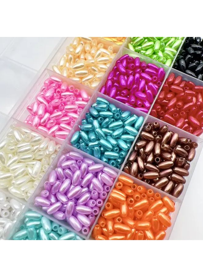 1500 قطعة خرز بلاستيكي على شكل دمعة مقاس 4x8 مم، 15 لونًا لإمدادات صنع المجوهرات DIY - Image 4