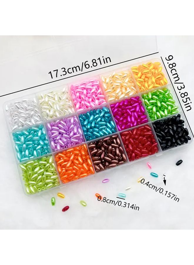 1500 قطعة خرز بلاستيكي على شكل دمعة مقاس 4x8 مم، 15 لونًا لإمدادات صنع المجوهرات DIY - Image 5