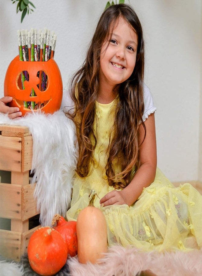 AWEELON 60 PCS Halloween Pencils Bulk Pumpkin Ghost Wooden Pencils with Eraser Happy Halloween - Image 4