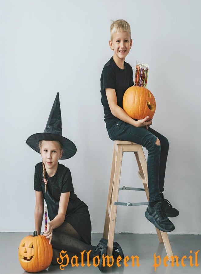 AWEELON 60 PCS Halloween Pencils Bulk Pumpkin Ghost Wooden Pencils with Eraser Happy Halloween - Image 5