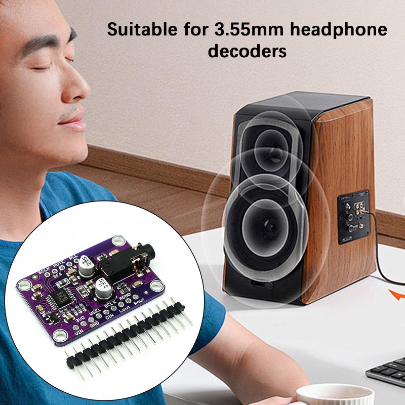 وحدة فك تشفير الصوت UDA1334A I2S مع إخراج ستريو للتحويل الرقمي التناظري - Image 5