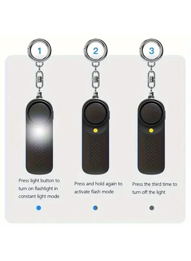 منبه الأمان الشخصي الوردي سلسلة مفاتيح مدمج جهاز أمني محمول للمفاتيح والحقائب وراكبي المواصلات في المناطق الحضرية - Image 5