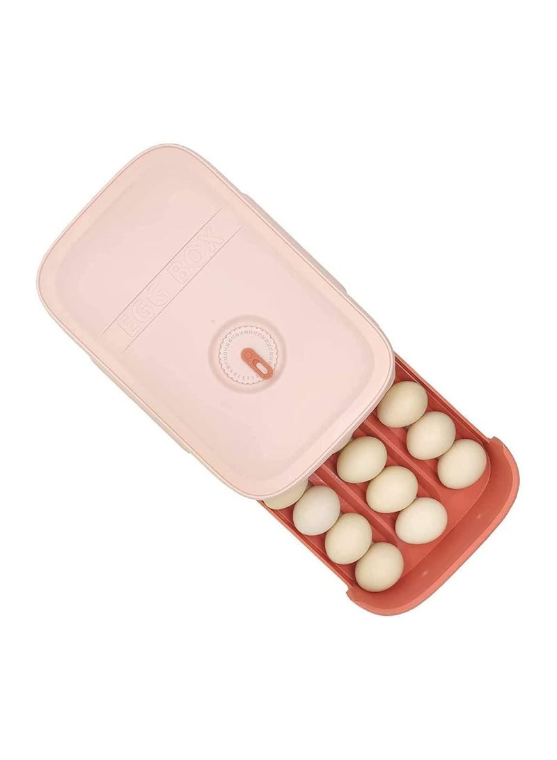 CLICKMART Drawer Design Egg Storage Box Pink - Image 1
