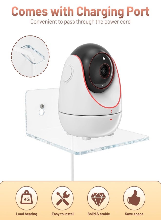 LMHOME مجموعة LMHOME من 4 أرفف جدارية صغيرة - أرفف عائمة 4 بوصة لعرض مجسمات فانكو بوب، والنباتات، ومكبرات الصوت، أرفف بلاستيكية متينة تُثبت باللاصق أو البراغي في غرفة النوم والمطبخ وغرفة المعيشة، شفافة - Image 3