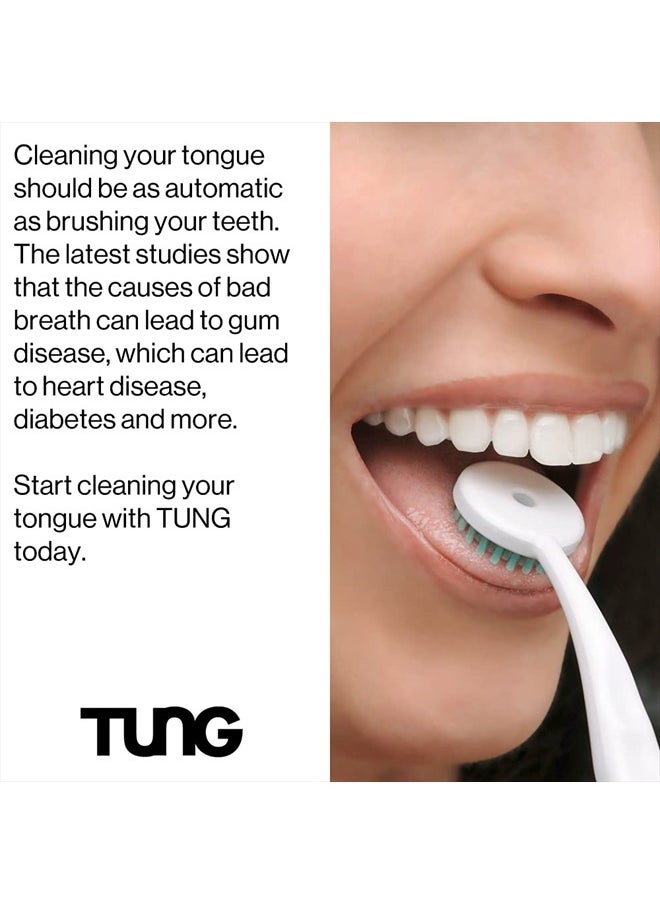 Peak Essentials The Original TUNG Brush - Tung Tongue Brush | Tongue Cleaner for Adults | Plastic Tongue Scraper | Tongue Scrubber | Bad Breath and Halitosis | Fight Bad Breath | Made in America (4 Count) - Image 1