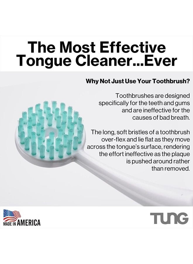 Peak Essentials The Original TUNG Brush - Tung Tongue Brush | Tongue Cleaner for Adults | Plastic Tongue Scraper | Tongue Scrubber | Bad Breath and Halitosis | Fight Bad Breath | Made in America (4 Count) - Image 1
