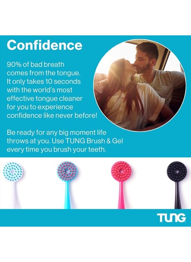 Peak Essentials The Original TUNG Brush - Tung Tongue Brush | Tongue Cleaner for Adults | Plastic Tongue Scraper | Tongue Scrubber | Bad Breath and Halitosis | Fight Bad Breath | Made in America (4 Count) - Image 1