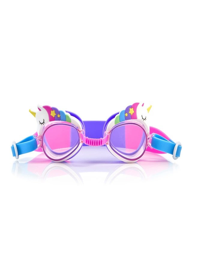 Aqua2ude Girl's Swimming Goggles Bundle - Two Pairs of Fun Swimming Goggles - Rainbow Unicorn Themed - No Leak Goggle Set for Kids - No Fog - UV Protection - Image 3