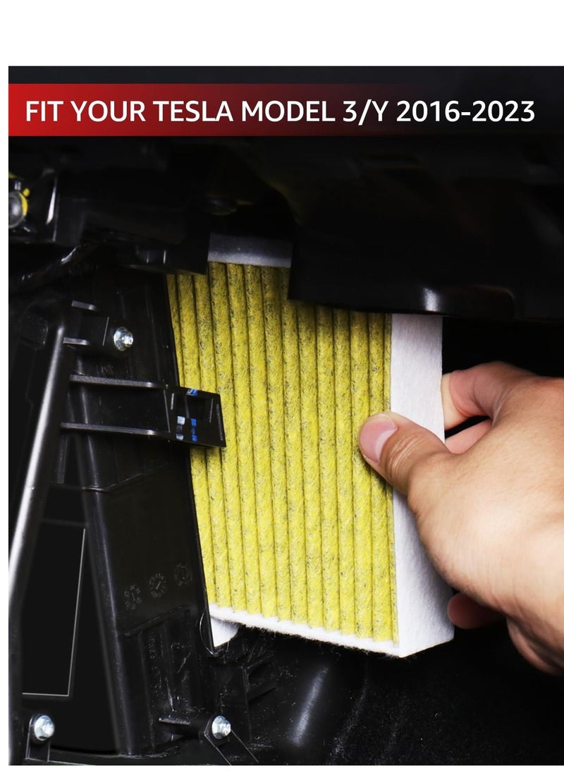 SYOSI - Air Filter for Tesla Model Y Model 3 Filter Accessories Model Y 2016-2023, with Activated Carbon Replacement Cabin Air Intake Filter(Set of 2) - Image 1