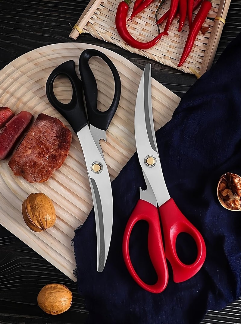 Top Chef All-Purpose Kitchen Scissors | Korean Kitchen Shears for Meat, Fish, Vegetables, Herbs & BBQ | Heavy-Duty 3Cr13 Stainless Steel (Black) - Image 5