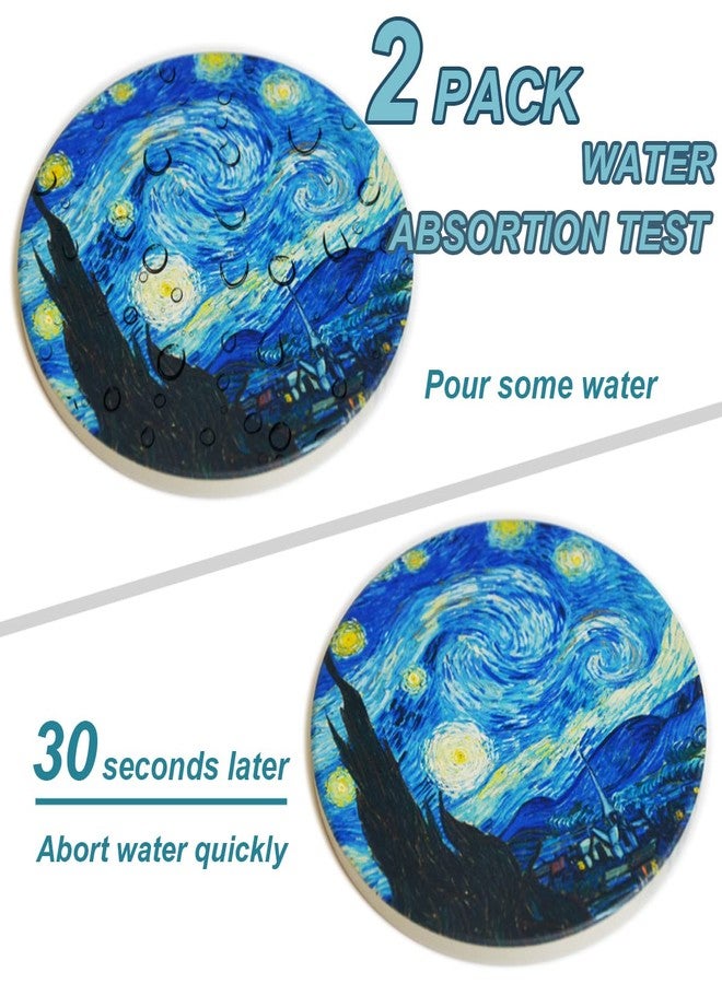 WOW DING Coasters for Drinks Van Gogh Art Ceramic Coasters - Use 2 Famous Van Gogh Paintings, Unique Housewarming Gifts for New Home Decorative by WOW DING - Image 2