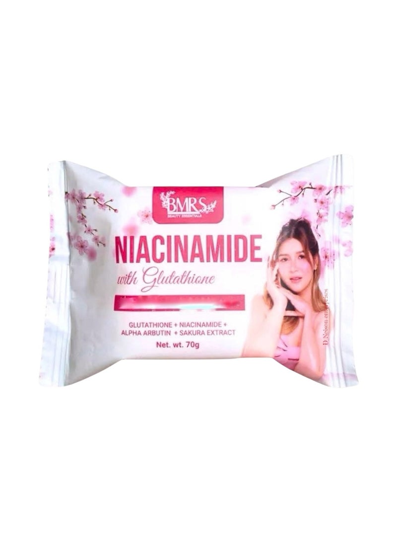 BMRS 3 Bars BMRS Niacinamide with Glutathione Premium Brightening Soap, 70g each - Image 2
