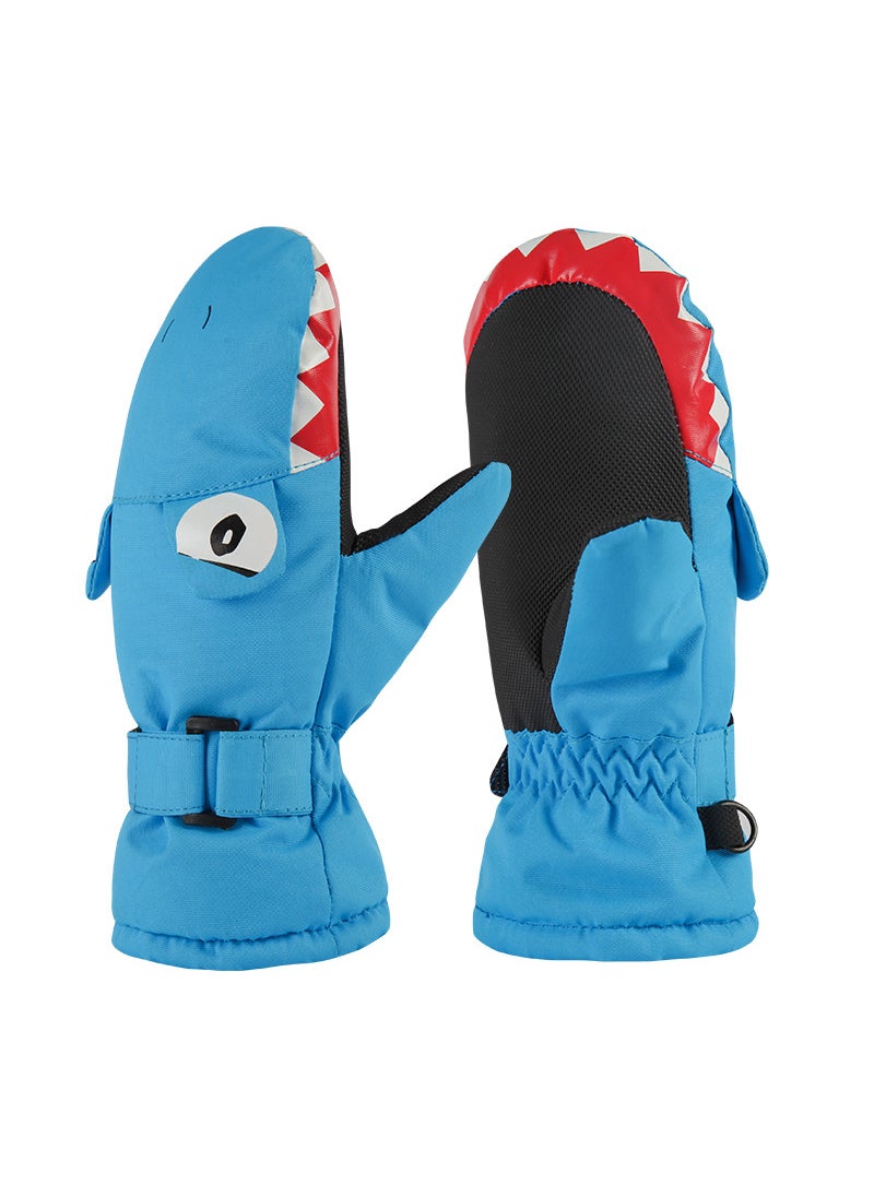 Generic - Kids Cartoon Waterproof Warm Ski Gloves Owl - Image 1