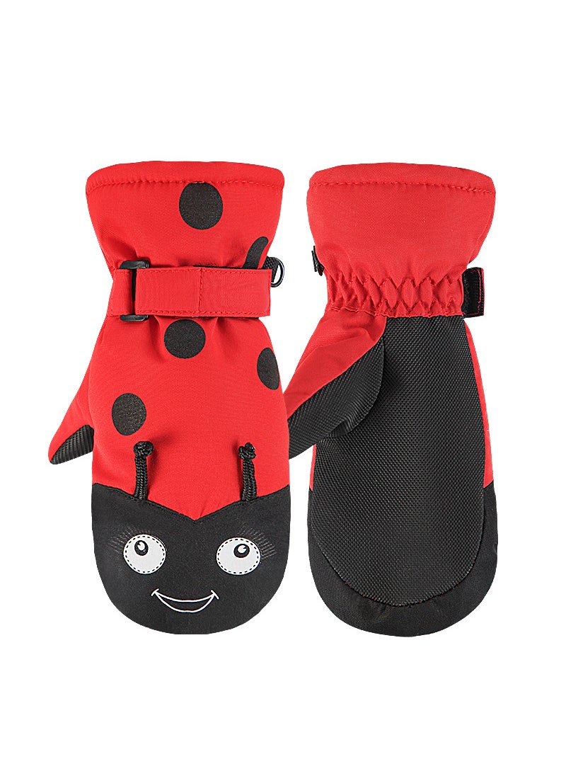 Generic - Kids Cartoon Waterproof Warm Ski Gloves Owl - Image 1