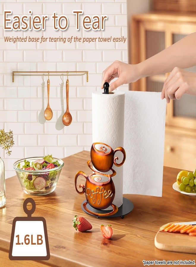 Shinlar Coffee Paper Towel Holder Countertop - Steaming Coffee Farmhouse Kitchen Decor and Accessories, Coffee Accessories for Coffee Bar, Coffee Decor for Kitchen, Coffee Lovers Gift Ideas - Image 4