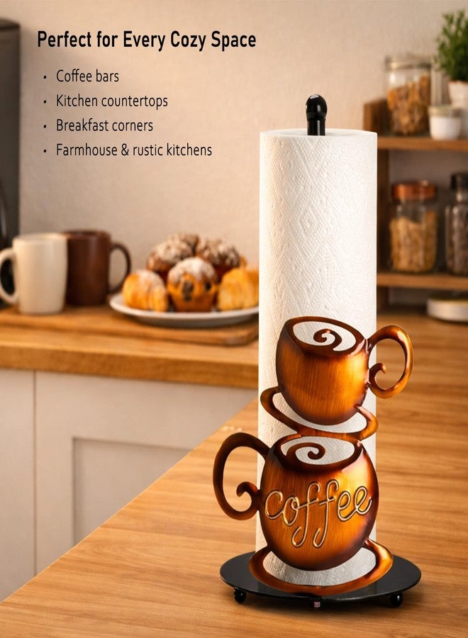 Shinlar Coffee Paper Towel Holder Countertop - Steaming Coffee Farmhouse Kitchen Decor and Accessories, Coffee Accessories for Coffee Bar, Coffee Decor for Kitchen, Coffee Lovers Gift Ideas - Image 3