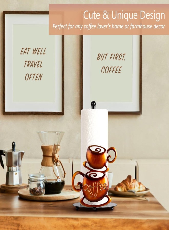 Shinlar Coffee Paper Towel Holder Countertop - Steaming Coffee Farmhouse Kitchen Decor and Accessories, Coffee Accessories for Coffee Bar, Coffee Decor for Kitchen, Coffee Lovers Gift Ideas - Image 5