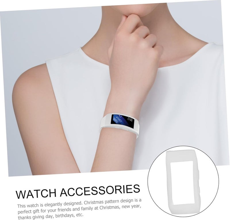 Watch Frame Case Compatible Easy to Install Protective Shell for Sport and Swimming Chic Design White - Image 3