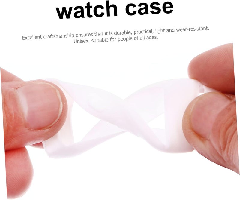 Watch Frame Case Compatible Easy to Install Protective Shell for Sport and Swimming Chic Design White - Image 4