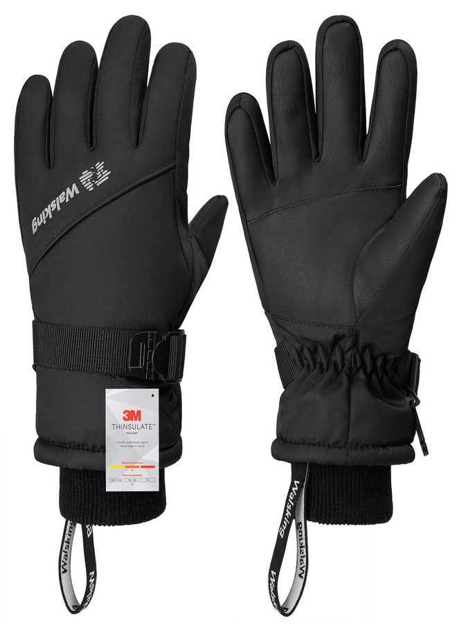 WALSKING Kids Waterproof Winter Thinsulate Warm Cold Weather Winter Snow Ski Gloves-Fits Boys and Girls Youth Child Outdoor - Image 1