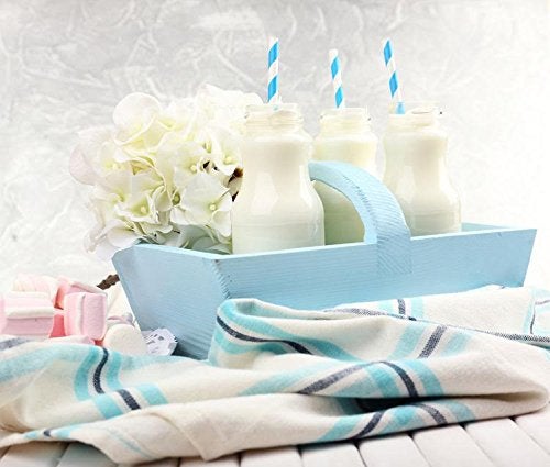 Outside the Box Papers Light Blue and Silver Stripe and Chevron Paper Straws 7.75 Inches 100 Pack Light Blue  Silver  White - Image 2