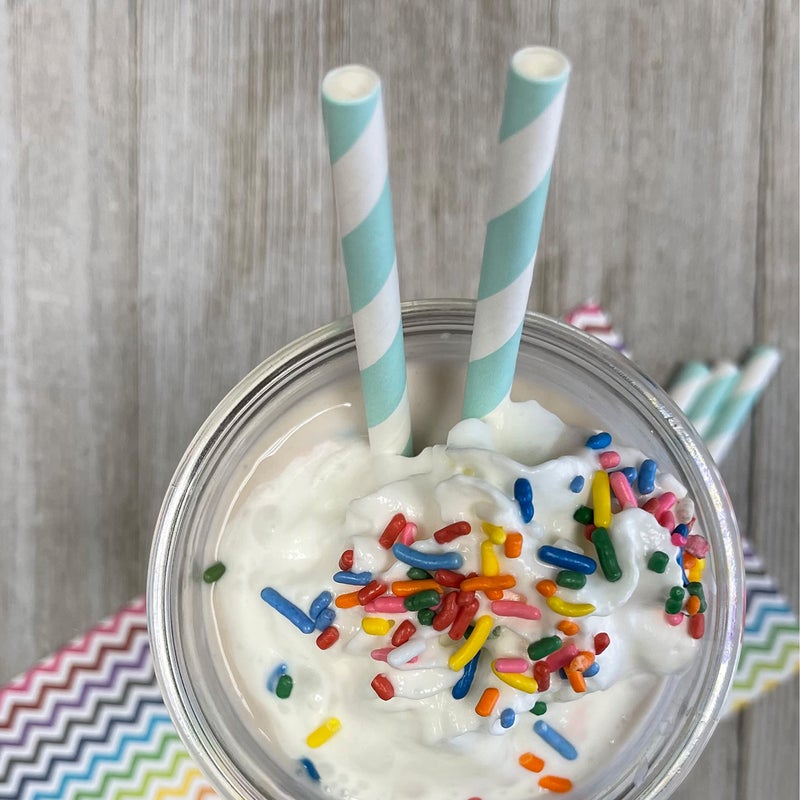 Outside the Box Papers Light Blue and Silver Stripe and Chevron Paper Straws 7.75 Inches 100 Pack Light Blue  Silver  White - Image 5