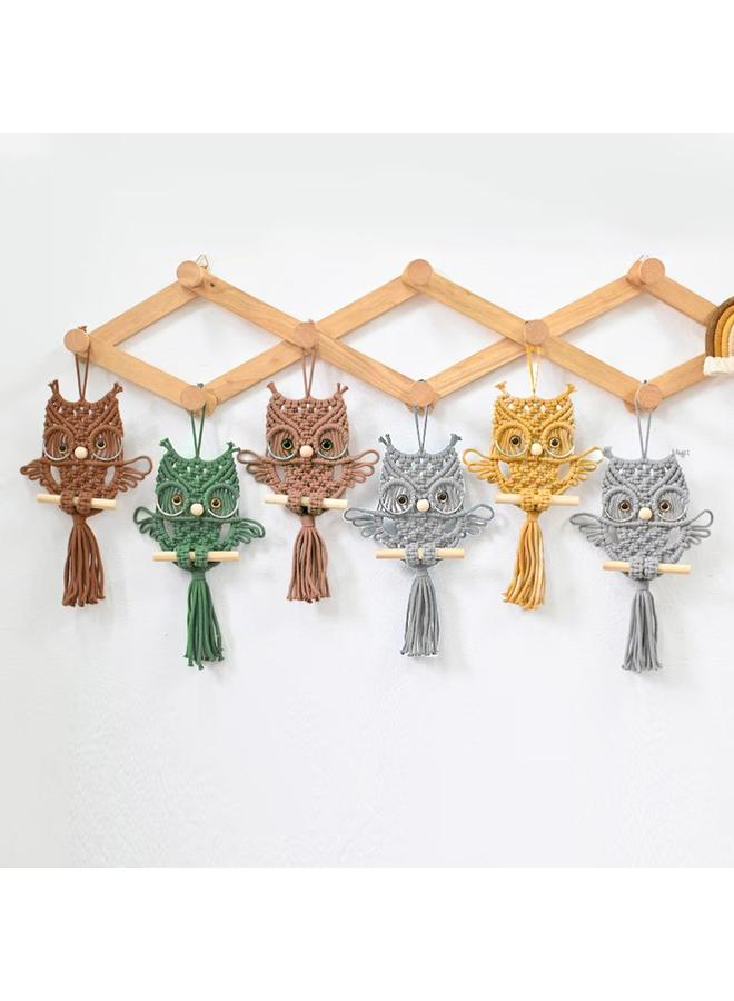 Bluejw New Nordic Owl Pendant Handmade Woven Tapestry Bohemian Home Decoration Children's Room Wall Decoration - Image 2