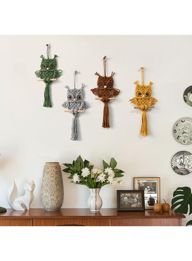 Bluejw New Nordic Owl Pendant Handmade Woven Tapestry Bohemian Home Decoration Children's Room Wall Decoration - Image 5