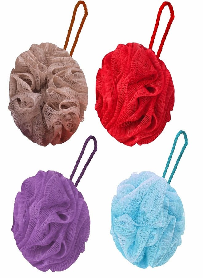 GUBB Luxe Bath Sponge Round Loofah For Women & Men Pack of 4 (Arctic, Lilac, Pebble & Coral) - Image 1
