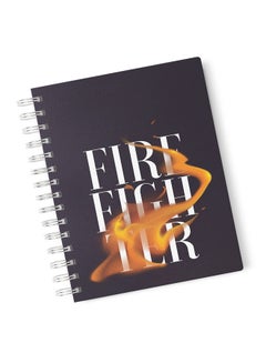 LOUD UNIVERSE Fire Fighter Design A5 Spiral Notebook Realistic Fire ...