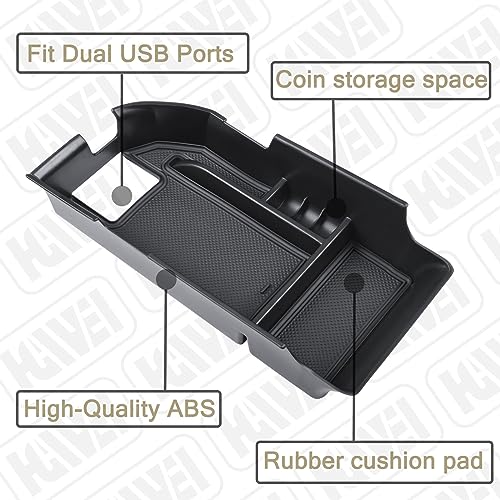 HGWEI Center Console Organizer Compatible with Toyota Camry XLE XSE 2018-2023 2024 and Camry LE SE 2020 2021 2022 2023 2024, Armrest Insert Tray Accessories Storage Box, Fit 2 USB Ports, Black Trim - Image 4