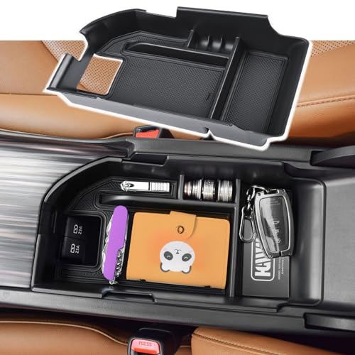 HGWEI Center Console Organizer Compatible with Toyota Camry XLE XSE 2018-2023 2024 and Camry LE SE 2020 2021 2022 2023 2024, Armrest Insert Tray Accessories Storage Box, Fit 2 USB Ports, Black Trim - Image 1
