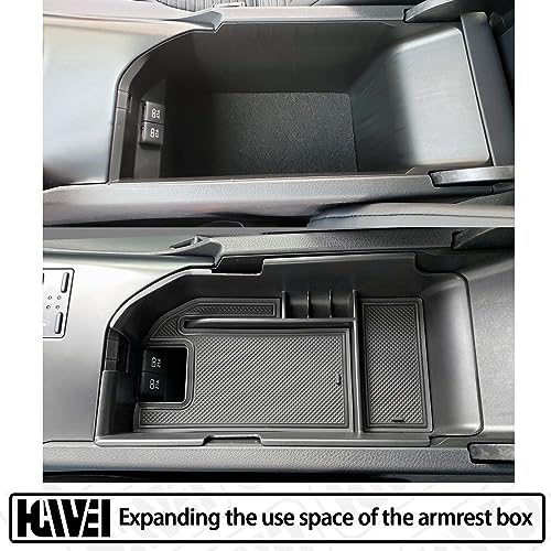HGWEI Center Console Organizer Compatible with Toyota Camry XLE XSE 2018-2023 2024 and Camry LE SE 2020 2021 2022 2023 2024, Armrest Insert Tray Accessories Storage Box, Fit 2 USB Ports, Black Trim - Image 5