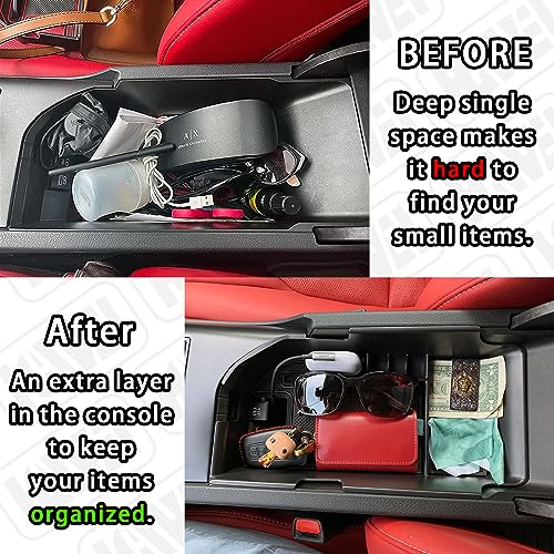 HGWEI Center Console Organizer Compatible with Toyota Camry XLE XSE 2018-2023 2024 and Camry LE SE 2020 2021 2022 2023 2024, Armrest Insert Tray Accessories Storage Box, Fit 2 USB Ports, Black Trim - Image 3