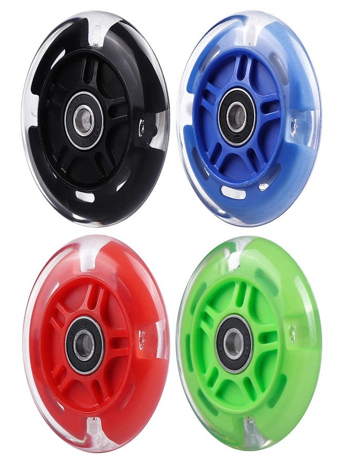 Gladeer 2-Pack 80mm Scooter Wheels Light Up Inline Skate Replacement Wheels w/Bearings (Black) - Image 5