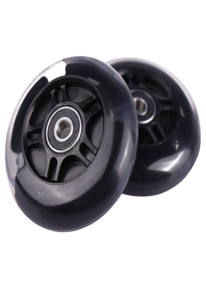 Gladeer 2-Pack 80mm Scooter Wheels Light Up Inline Skate Replacement Wheels w/Bearings (Black) - Image 2