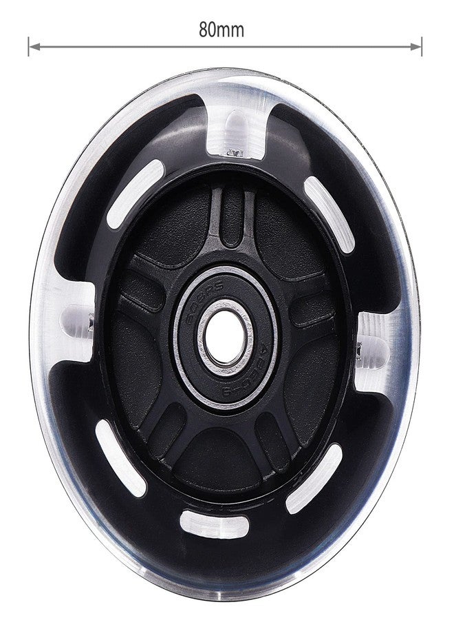 Gladeer 2-Pack 80mm Scooter Wheels Light Up Inline Skate Replacement Wheels w/Bearings (Black) - Image 4