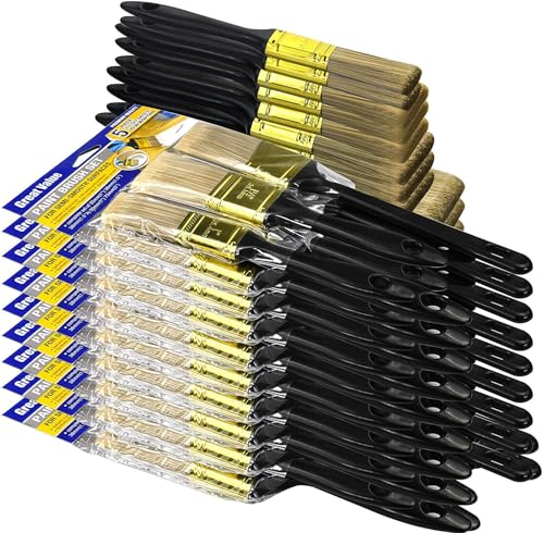 Great Andrew Paint Brushes 30 PCS Great Value Multi use3 2 15 1 Flat 15 Angled Paint Brush Pack Paint Brushes Set for Home Furniture Fences Wall Trim