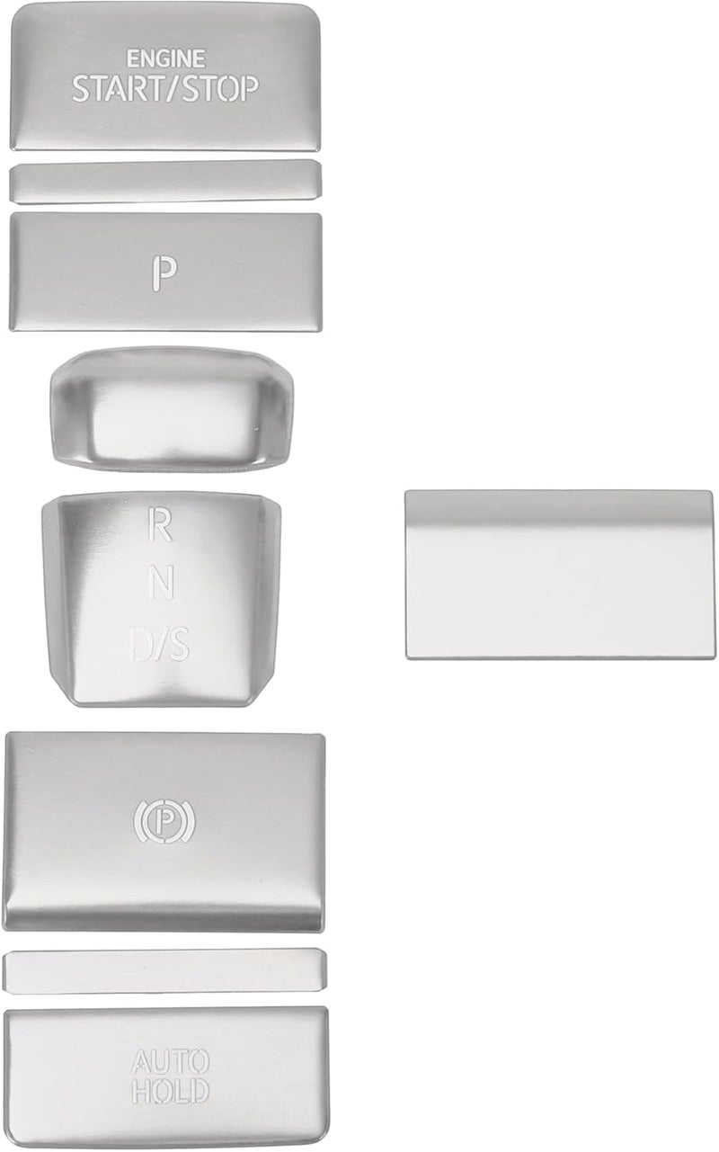 TUCKBOLD Gear Shift Panel Handbrake Parking Brake Button Sticker for VW Golf 8 MK8 R GTI 2020-2022 - Silver Tone - Image 1