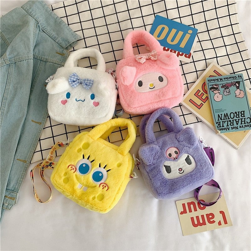 Bag New Six-Color Portable Messenger Bag Children Cute Student Plush Toy Square Small Bag Girl Cartoon - Image 3