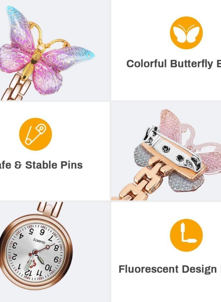 Nurses Fob Watches Quartz Nurses Watch Brooch Nurse Pocket Watch Nurse Accessories Fob Digital Watch Hanging Watch for Nurses Doctor Paramedic 2 PCS
