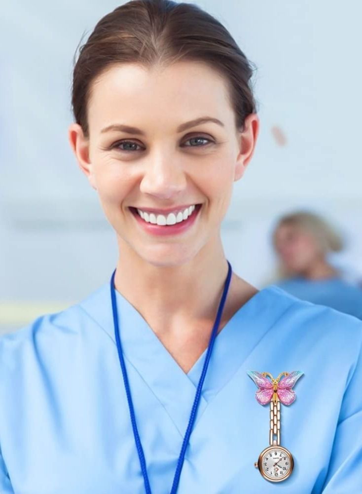 Nurses Fob Watches Quartz Nurses Watch Brooch Nurse Pocket Watch Nurse Accessories Fob Digital Watch Hanging Watch for Nurses Doctor Paramedic 2 PCS