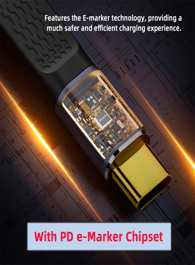 Cablecc كابل CC 40Gbps USB4 فلات رفيع FPC 100W 8K Type-C USB-C 240W ذكر إلى ذكر كابل بيانات بشكل U مائل للخلف للكمبيوتر المحمول والهاتف 13 سم - Image 5