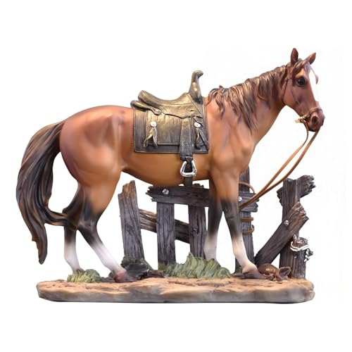 JINGTIANCD Horse Statue Figurine Sculpture Resin Collectible Gifts for Horse Lover Office Home Decor Desk Accessories Decoration Garden Figurines Outdoor Decor (Brown) - Image 1