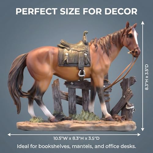 JINGTIANCD Horse Statue Figurine Sculpture Resin Collectible Gifts for Horse Lover Office Home Decor Desk Accessories Decoration Garden Figurines Outdoor Decor (Brown) - Image 2