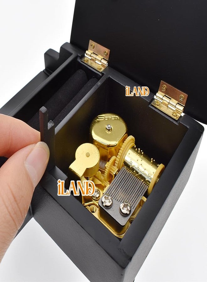 iland صندوق موسيقى بيانو آيلاند وكمان مصغر مع علبة هدايا، ملحقات غرفة البيانو لبيت الدمى بمقياس 1/12 مع لحن خالد من فيلم "القلعة في السماء"، هدية رومانسية - Image 2