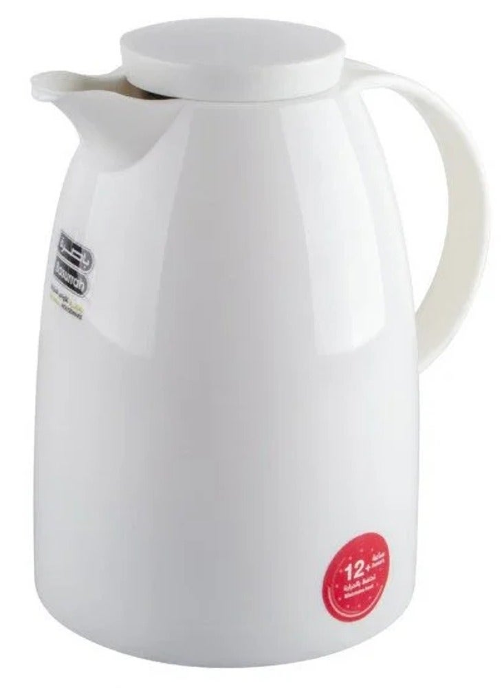 باصرة ترمس قهوه و شاي حراري – تصميم أنيق باللون الأبيض – حافظ حرارة 12 وبرودة 24 ساعة بسعة 1 لتر / 1.5 لتر / 2 لتر، تصميم أنيق للضيافة قهوة والمطبخ وغرف المعيشة - Image 4