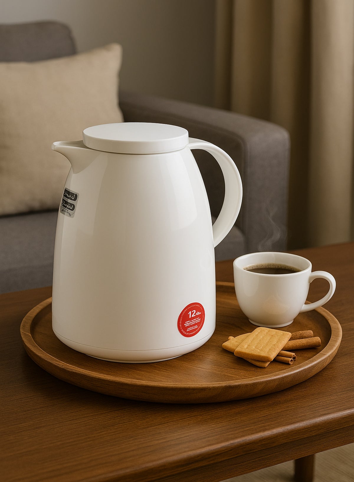 BASURRAH White Thermal Coffee and Tea Flask – Elegant Design Keeps ...